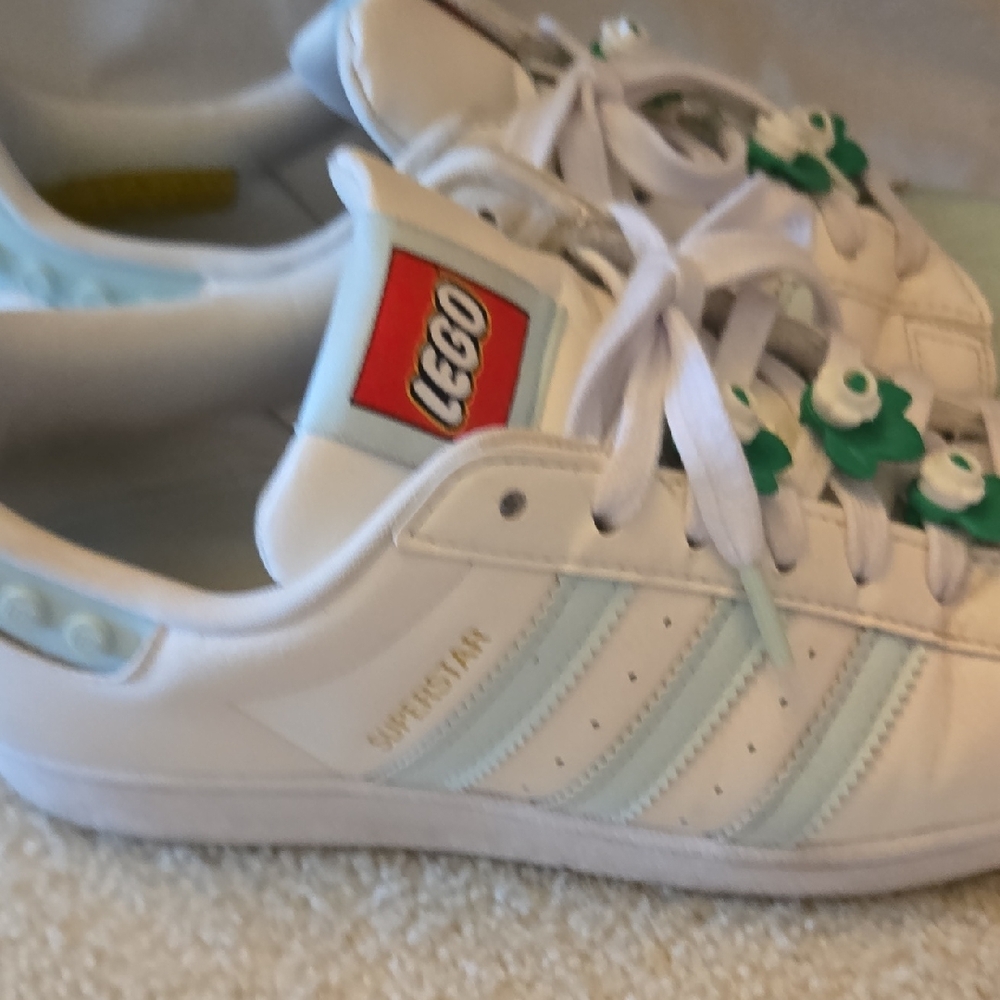 Adidas Superstar LEGO Sneakers - White and Mint, Womens - Picture 3 of 8